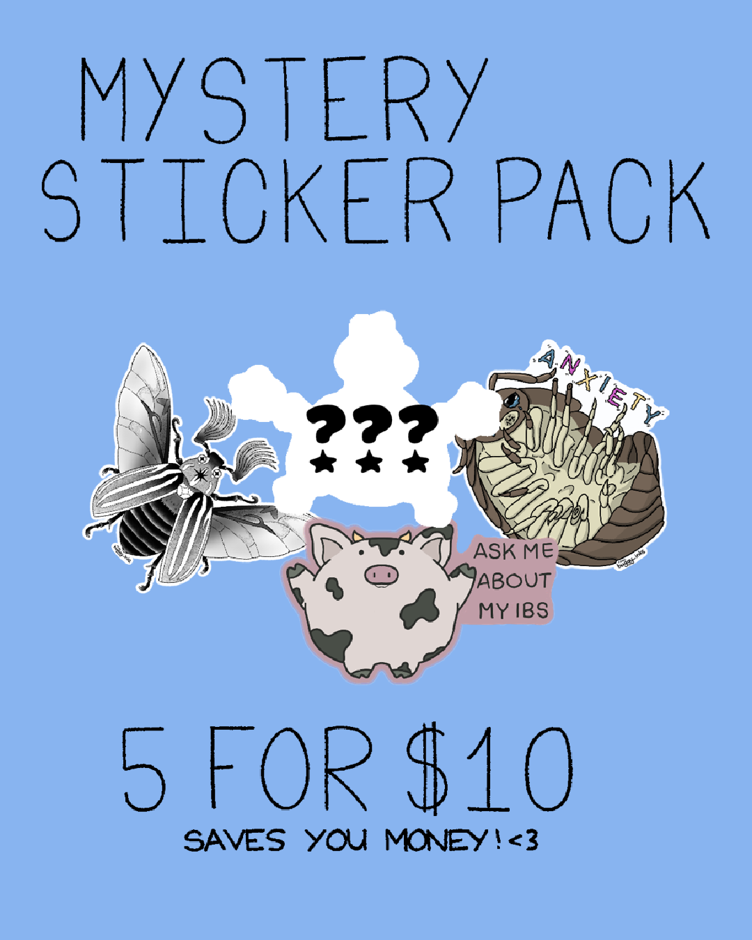 5 Pack of Mystery Vinyl Stickers!
