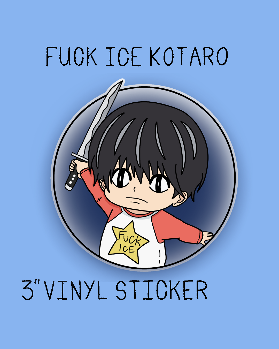 F*ck Frozen Water Anime Child - 3" Vinyl Sticker