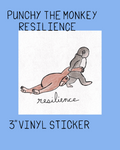 Punchy the Monkey Resilience - 3" Vinyl Sticker